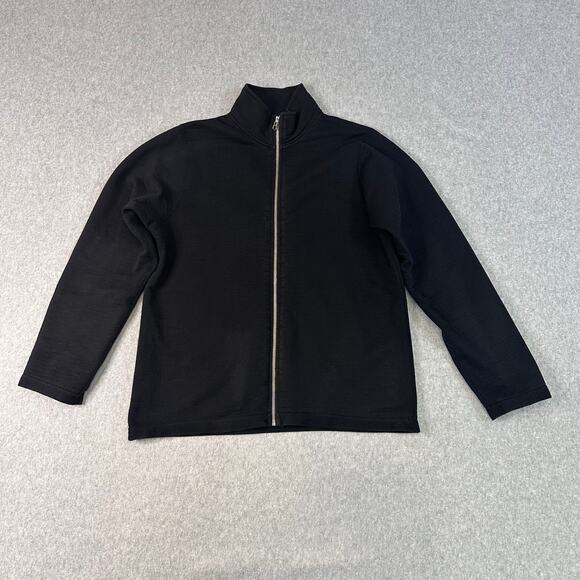 Non Fiction Other - Non Fiction Full Zip Active Jacket Mens M Black 100% Cotton MockNeck Long Sleeve